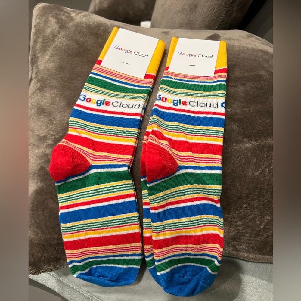 NWT Set of 2 Google Cloud Striped Socks